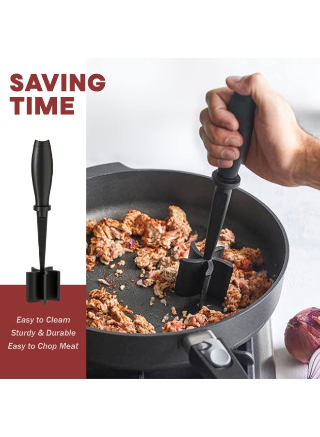 HOMESTAR Meat Chopper, Handheld Heat Resistant Meat Chopper and Mixer, Multi-Function Meat Mincer, Hamburger Grinder, Potato Masher Tool, Meat and Poultry Tenderizer, Kitchen Utensil, Black, 11.02x2.44 Inch - Image 5